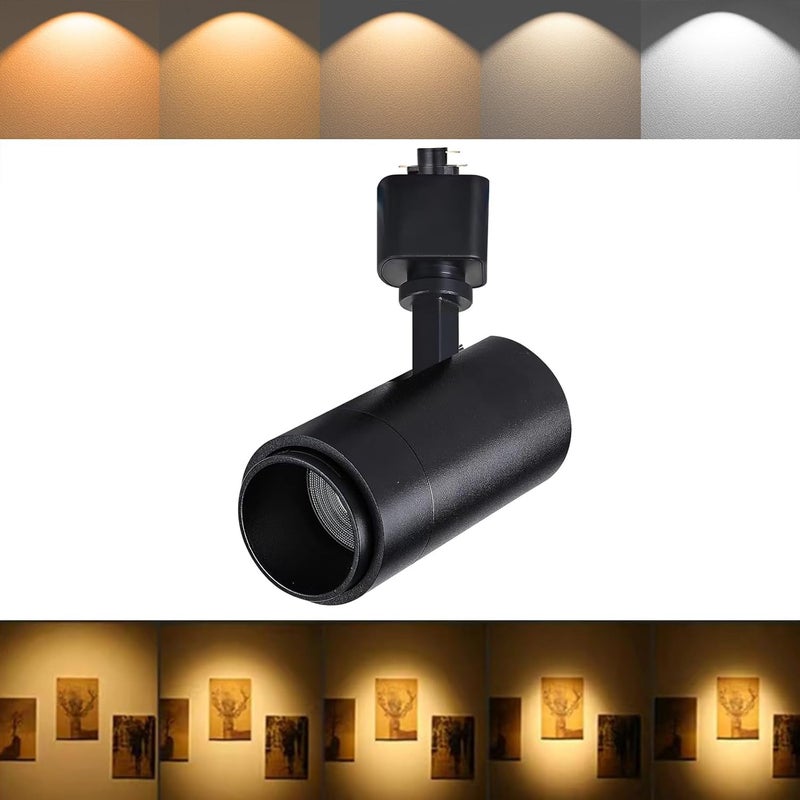 Ajbvp رؤوس إضاءة مسار LED بخمسة ألوان 12 واط قابلة للتعتيم، درجة شعاع قابلة للتعديل 15°/24°/36°/45°/60°، 2700K/3000K/3500K/4000K/5000K، رؤوس إضاءة مسار H دائرة واحدة، تركيبات إضاءة فنية - Image 1